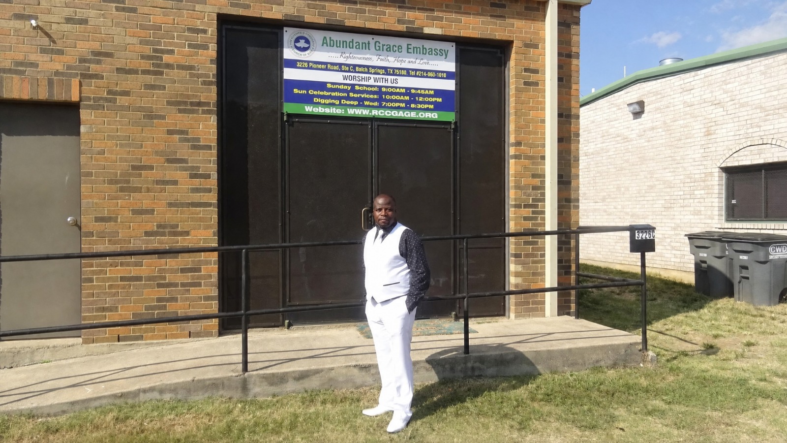 The first Abundant Grace Embassy entrance on Pioneer Road