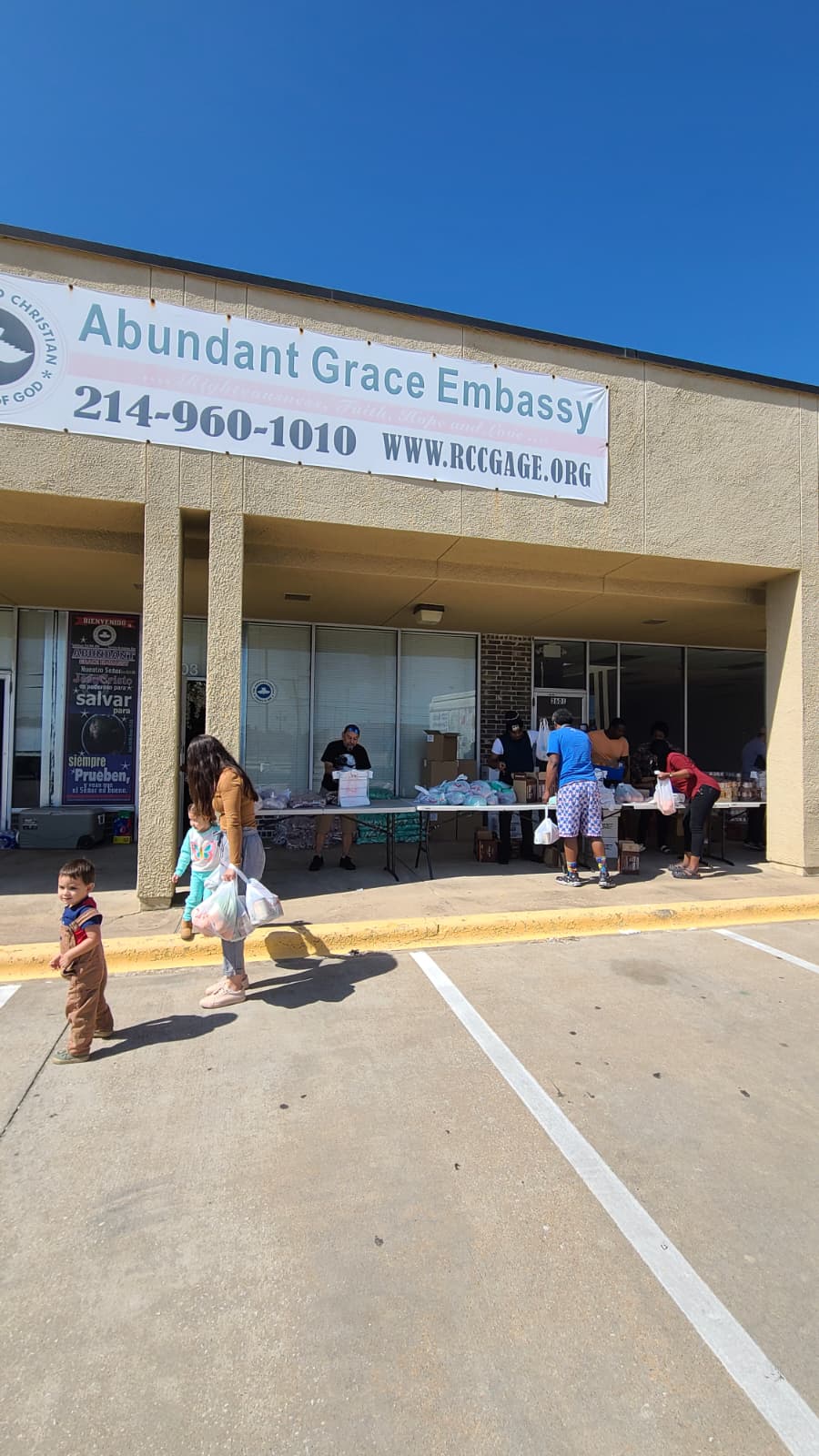 Abundant Grace Embassy at its present Balch Springs location during a community outreach