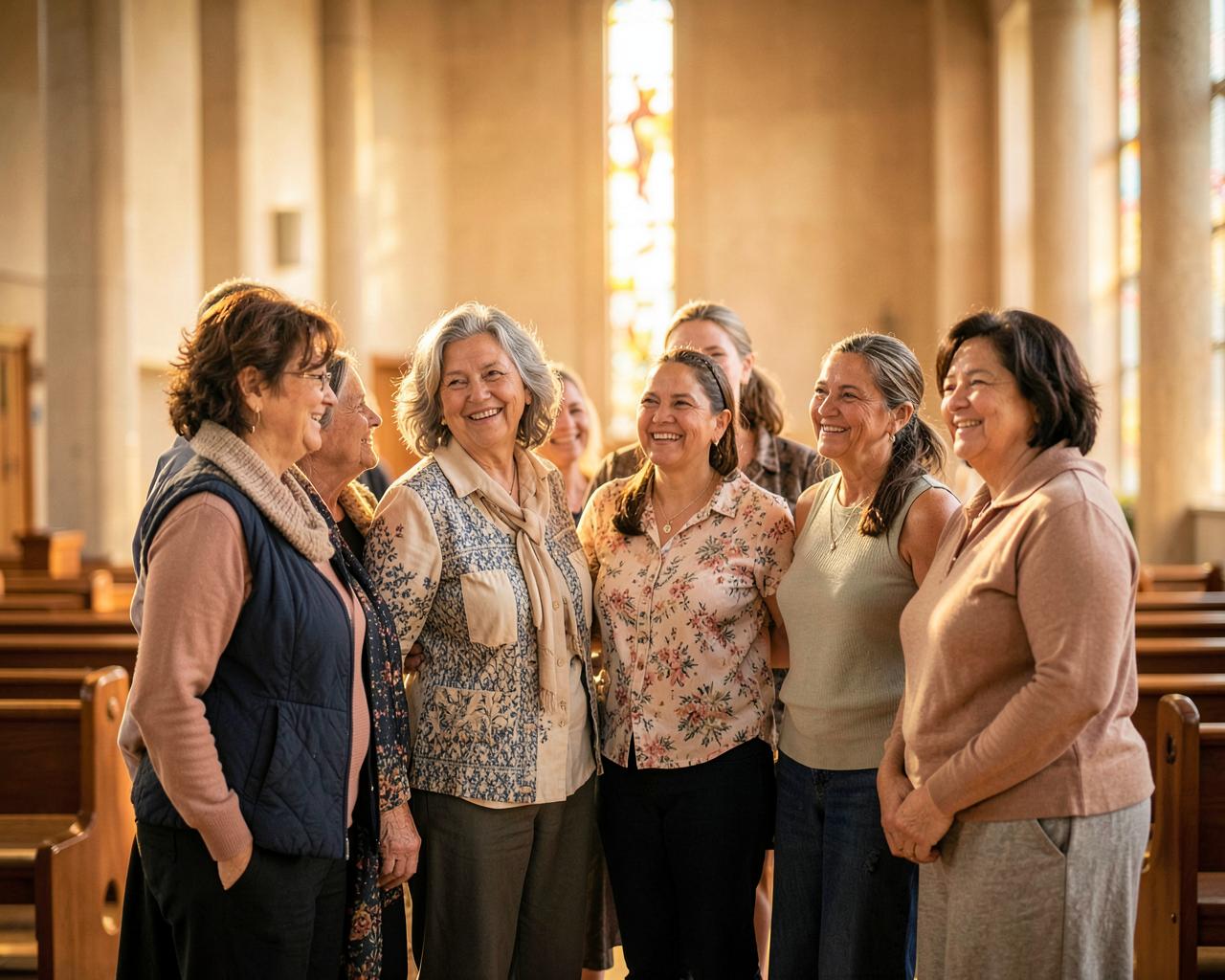 Women of the church gathered together in fellowship